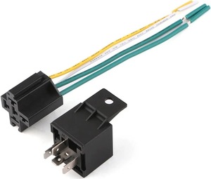 Custom Automotive Wiring Harness with Relay Base <b>12V</b> 24V Automotive 5-way Relay Bracket 5-pin 40A Relay <b>Socket</b>. - Product Image 2
