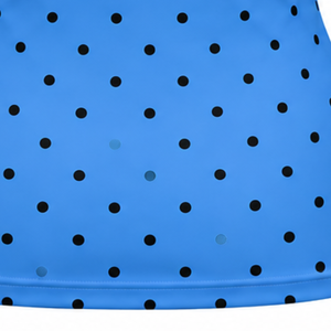 <b>Sky</b> <b>Blue</b> Polka Dot Women Mock Neck Short Sleeve T Shirt Slim Fit Stretch Casual Printed <b>Top</b> Fashion Summer Apparel Wholesale - Product Image 6