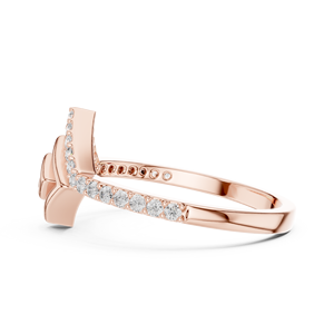 SPIRAL <b>SQUARE</b> <b>EDGE</b> WOMEN'S LAB-GROWN DIAMOND RING SET 18KT ROSE GOLD RHODIUM PLATED CERTIFIED ENGAGEMENT PARTY WEDDING DAILY USE - Product Image 2