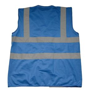 Veste de sécurité bleue haute visibilité personnalisée avec logo, tissu réfléchissant, veste de travail, logo et design personnalisés - Product Image 2