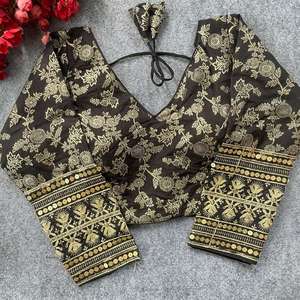 Hermosa Blusa de Seda Dola con Bordado, Estilo Abierto en la Espalda, Acolchada y con Costuras Reforzadas, Lista para Usar, Ideal para Fiestas - Product Image 5