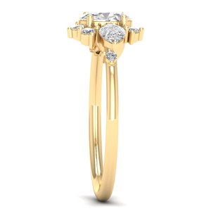 Bagues de fiançailles REYES au design unique en or massif 14 carats avec diamants HPHT CVD cultivés en laboratoire, accessoires de mariage de luxe, bijoux pour femmes - Product Image 3