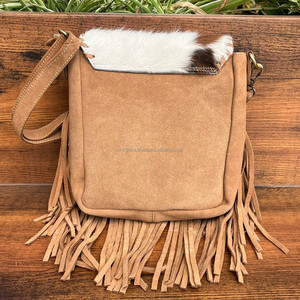 Premium High Quality Handmade Cowhide Suede Leather <b>Crossbody</b> <b>Bag</b> Women <b>Large</b> Capacity Designer Flap Shoulder <b>Bag</b> with Fringe - Product Image 5