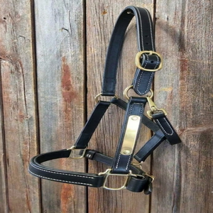 Nouveauté : Harnais pour cheval en cuir double épaisseur noir, marron ou beige, avec coutures durables et quincaillerie en laiton réglable - Product Image 5
