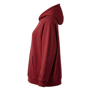 Wholesale Heavyweight Cotton <b>Maroon</b> Red <b>Hoodie</b> Raglan Sleeve Oversized Pullover Kangaroo Pocket Cozy Streetwear Sweatshirt Blank - Product Image 2