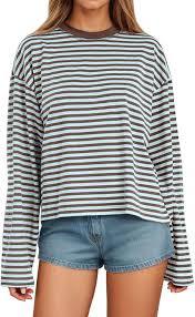 Striped plus size t shirt breathable anti pilling <b>top</b> outfit Womens casual long sleeve <b>patchwork</b> - Product Image 2