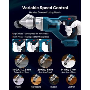 Cizalla Metálica Inalámbrica con Cabezal Giratorio de 360 Grados, Velocidad de 25000 RPM, Cuchillas Dobles para Acero Galvanizado de Calibre 18, Cizalla de Tijera de Calibre 18 - Product Image 4