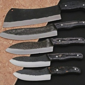 Ensemble de couteaux de chef en bois de Pakka forgés à la main, vente en gros |   Couteaux de cuisine professionnels 5 pièces |   Précision ultime - Product Image 1
