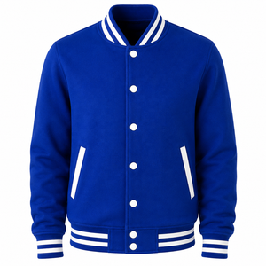 Veste universitaire bleu roi de haute qualité Cosh International, avec bordure blanche, coupe classique, décontractée, à un seul bouton, écologique et respirante - Product Image 3