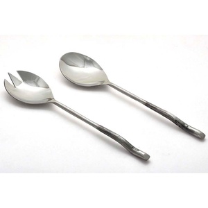 Twisted Handle With Spiral End Salad Server Metal Decorative Salad Cake Server Silver Plated - Product Image 4