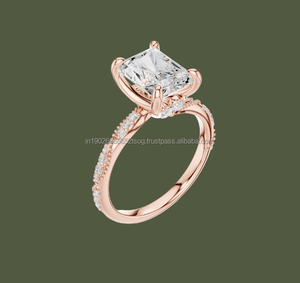 Joyas de concierto Anillo de compromiso de moissanita de 14K para mujer - Product Image 1