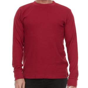 Custom Melange Long Sleeve Thermal T Shirt Premium Cotton OEM Apparel Manufacturer Private Label Wholesale Clothing - Product Image 3