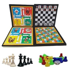 Tablero de juego clásico de doble cara con diseño de ajedrez y rompecabezas numerado, superficie de juego de plástico impresa para diversión en interiores - Product Image 3