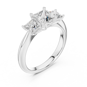 Bague Minimaliste en Diamant de Laboratoire 1 Carat Taille Princesse, Or Blanc 18K Plaqué Rhodium, Luxe, pour Fiançailles, Saint-Valentin, Fêtes et Usage Quotidien - Product Image 1