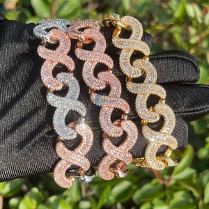 Bracelet Hip Hop Iced Out en Diamant de Laboratoire, Coupe Baguette, Maillons Infinis, en Argent Sterling 925, pour Hommes - Product Image 3