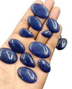 Aventurina Azul Natural, Corte Ovalado y Corte en Forma de Pera, Cabujón de Piedra Preciosa Suelta Pulida con Juego de Colores para la Creación de Joyas - Product Image 1