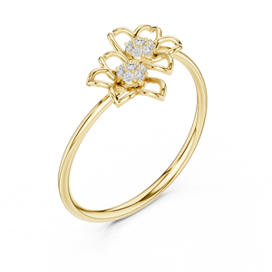 Ensemble de bagues FLORA TWINS en diamant de laboratoire plaqué rhodium, or blanc massif 18 carats, pour femme, fiançailles, soirée, événement glamour, mariage, cadeau - Product Image 6