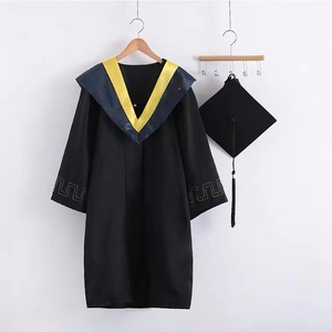 Ensemble de tenue de remise de diplôme classique en polyester avec toque et pompon pour garçons et filles – Qualité personnalisable pour université et maternelle - Product Image 3