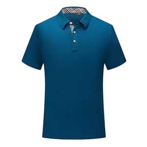 <b>Men's</b> <b>Yellow</b> Solid Color Short Sleeve Polo <b>Shirt</b> Button Collar Casual Knitted Fabric Regular Fit - Product Image 3