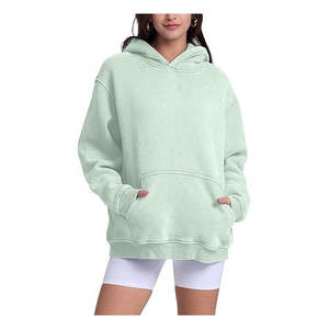 Sweat à capuche unisexe personnalisé en molleton épais, coton polyester délavé à l'acide, coupe oversize, style streetwear vintage, avec poche, pour l'hiver - Product Image 4