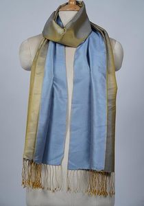 Designer Cashmere Silk <b>Blend</b> Reversible Stole for Women Ultra Soft Breathable Luxury Shawl Wrap with Dual-Sided Pattern - Product Image 2
