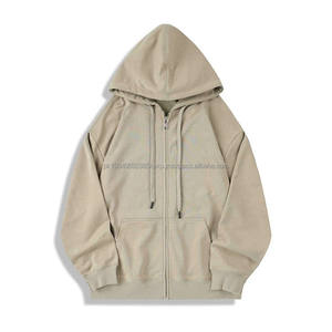 Sweat-shirt à capuche zippé en velours polaire chaud, décontracté, surdimensionné, personnalisé avec logo, pour hommes et femmes - Product Image 5