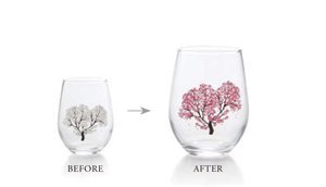 Japanese Sakura Design Temperature Variation Useful Glass Cups & Bottles <b>for</b> Wine Brandy Drinks-Lightweight Eco-Friendly - Product Image 2