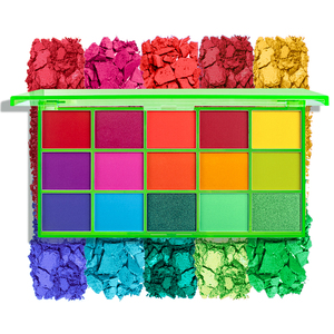 พาเลทอายแชโดว์นีออน 15 สี, พาเลทแต่งหน้าสีสดใสเนื้อแมตต์และชิมเมอร์ - Product Image 4