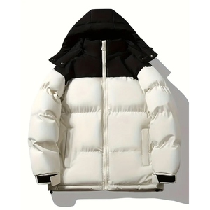 Men's <b>Warm</b> Winter Puffer Jacket Hood Comfortable Fit Windproof Breathable <b>Waterproof</b> Quilted Padding Canvas Outerwear Zipper - Product Image 5
