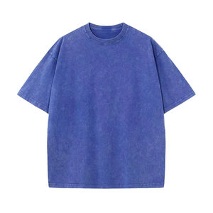 T-shirt pour homme 100% coton, délavé à l'acide, coupe oversize, épaules tombantes, grammage lourd 200 GSM, effet délavé à la pierre - Product Image 4