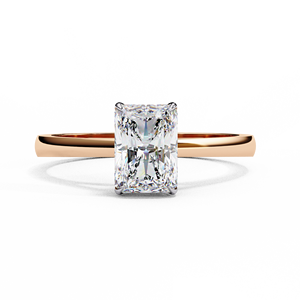 Bague de fiançailles solitaire en diamant de culture radiant taille radiant avec certification IGI, style tendance en or blanc - Product Image 2