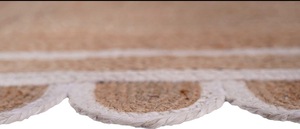 Alfombra de Yute Natural con Borde Festoneado – Alfombra Cuadrada Boho Ecológica para Sala de Estar y Decoración del Hogar - Product Image 4