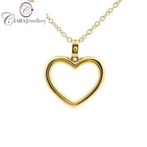 TENDANCE 18K AU750 SOILD PENDENTIF COEUR EN OR BLANC DIAMANT NATUREL POUR LES AMOUREUX - Product Image 6