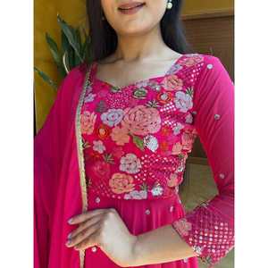 ชุดเดรสงานเต้นรำงานพรอมสีชมพูมีสไตล์แนวแฟชั่น - Product Image 1