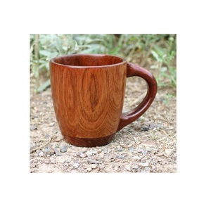 Premium Wooden Mug Handmade Solid Wood Coffee Cup Natural Finish Rustic Style Eco Friendly Drinkware - Product Image 1