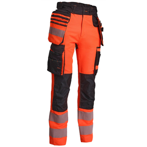 ADDAHAR ENTERPRISES Men's <b>Black</b> Workwear <b>Pants</b> Reflective Stripes Straight Fit Midweight Corduroy Material Breathable Side - Product Image 6