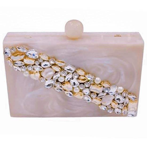 Bolso de mano artesanal de resina epoxi floral para mujer, estilo arte popular con pedrería, ideal para fiestas nocturnas, eventos nupciales y regalos, de BY MULTI CRAFT - Product Image 6