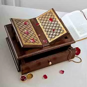 Soporte de Madera Hecho a Mano para el Corán |   Porta Libros Sagrados Plegable |   Elegante Soporte de Lectura, Decoración Islámica para Oración, Rehal Tradicional para el Hogar - Product Image 2
