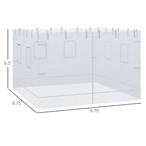 Set Universale di 4 Reti di Ricambio per Pareti di Gazebo Pop-Up, per Finestre a 6 Pannelli, Gazebo e Pergola - Product Image 3