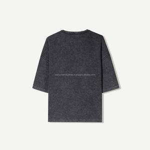 Camiseta ancha cuadrada en blanco de alta calidad, Camiseta de algodón de peso pesado, camiseta negra de gran tamaño para hombres - Product Image 3