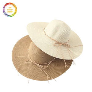 Sombrero de Paja Tejido a Mano para Mujer, Estilo Veraniego, para Playa, Ala Ancha, Ligero y Transpirable - Product Image 2