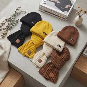 Conjunto de gorro y bufanda de punto para niños – Cálido y suave para el invierno – Gorro y bufanda a juego para niños pequeños, conjunto acogedor para el clima frío - Product Image 1