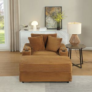 Set Soggiorno Accogliente: Divano Profondo con 2 Cuscini Decorativi e Pouf, Comodo per l'Intrattenimento Domestico - Product Image 6