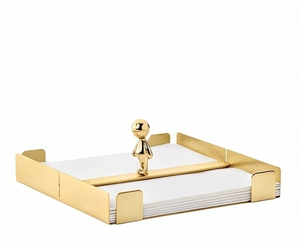 Porte-serviettes vintage en métal avec finition dorée en acier inoxydable, design élégant pour la cuisine, les mariages et l'hôtellerie - Product Image 1