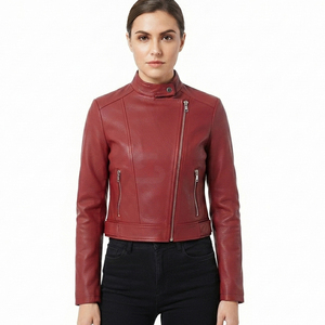 Veste en cuir pour femme la plus vendue, coupe-vent et légère avec rembourrage en polyester, respirante, finition brute - Product Image 1