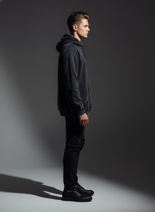 Sudadera con capucha y cremallera para hombre, personalizada, de gramaje alto, 100% algodón, con lavado ácido, estilo vintage oversize, streetwear, con estampado serigrafiado - Product Image 3