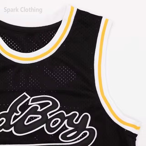 Camiseta de Baloncesto de Malla Negra para Hombre Spark Clothing, Sin Mangas, Cuello Redondo, Transpirable, con Logotipo Estampado en la Parte Delantera, para Todas las Temporadas - Product Image 3