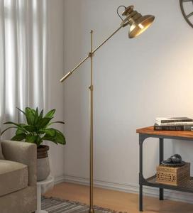 Lámpara de Pie Industrial de Latón con Altura Ajustable, Pantalla de Cúpula, Luz Cálida, Uso Residencial - Product Image 3