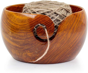 Acacia & Xoài Gỗ Sợi Bát Bán Buôn Thủ Công Bằng Gỗ Sợi Lưu Trữ Bát Với Khắc Lỗ & Khoan Đan Crochet Phụ Kiện - Product Image 1