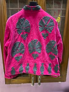 Wholesale Pink <b>Velvet</b> Suzani Embroidered <b>Jacket</b> Handmade Floral Winter Boho <b>Women</b> Outerwear Artisanal Vintage Coat Supplier - Product Image 4